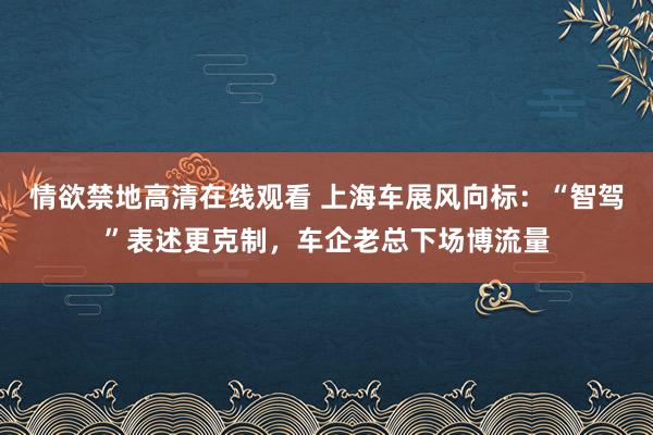 情欲禁地高清在线观看 上海车展风向标：“智驾”表述更克制，车企老总下场博流量